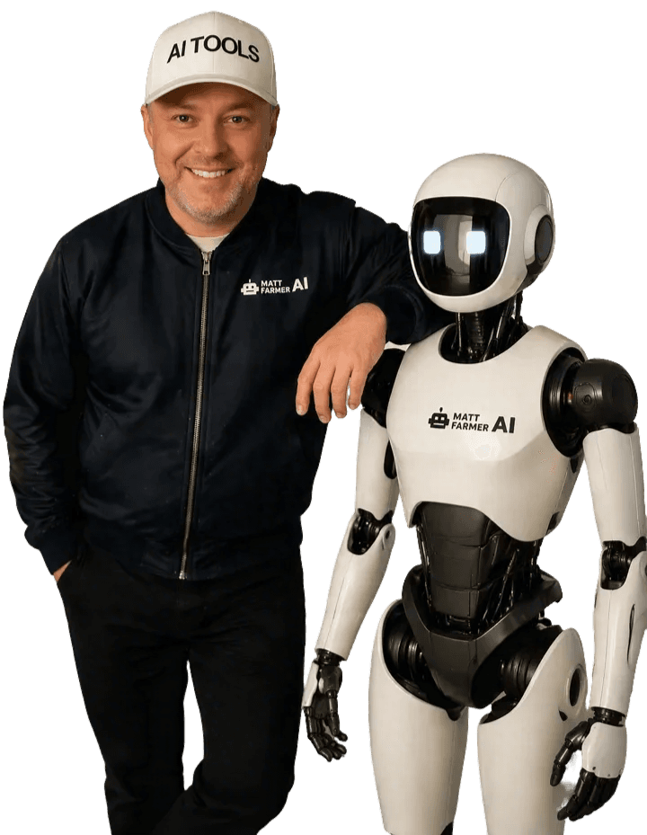 Matt Farmer with the Matt Farmer AI robot